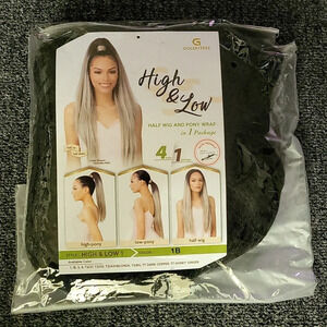 IT'S A WIG GOLDNTREE HALF WIG & PONYTAIL - HIGH & LOW 1 (color 1B)